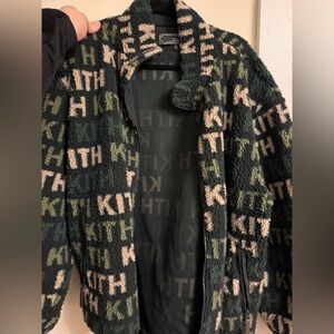 Kith Forest Green and Beige Fleece Jacket